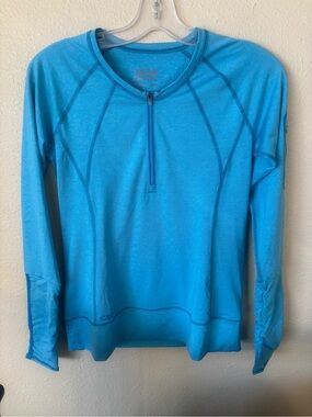 Outdoor Research Women's Quarter Zip Echo Blue Long Sleeve Tee Size: XS